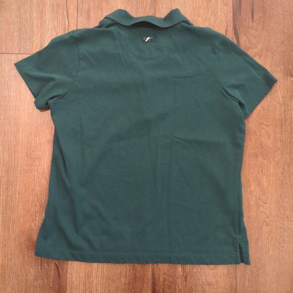 Green Bay Packers Women's Medium Baby Tee Button Polo Shirt Wisconsin Logo Green - Picture 6 of 6